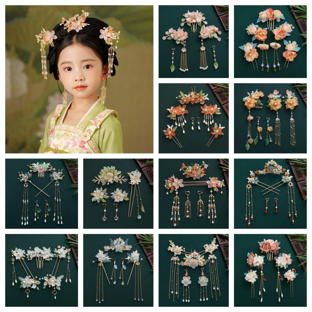 Pearl Chinese Style Hairpin Set Tassel Hanfu Hair Stick Exquisite Hair Sticks for Long Hair