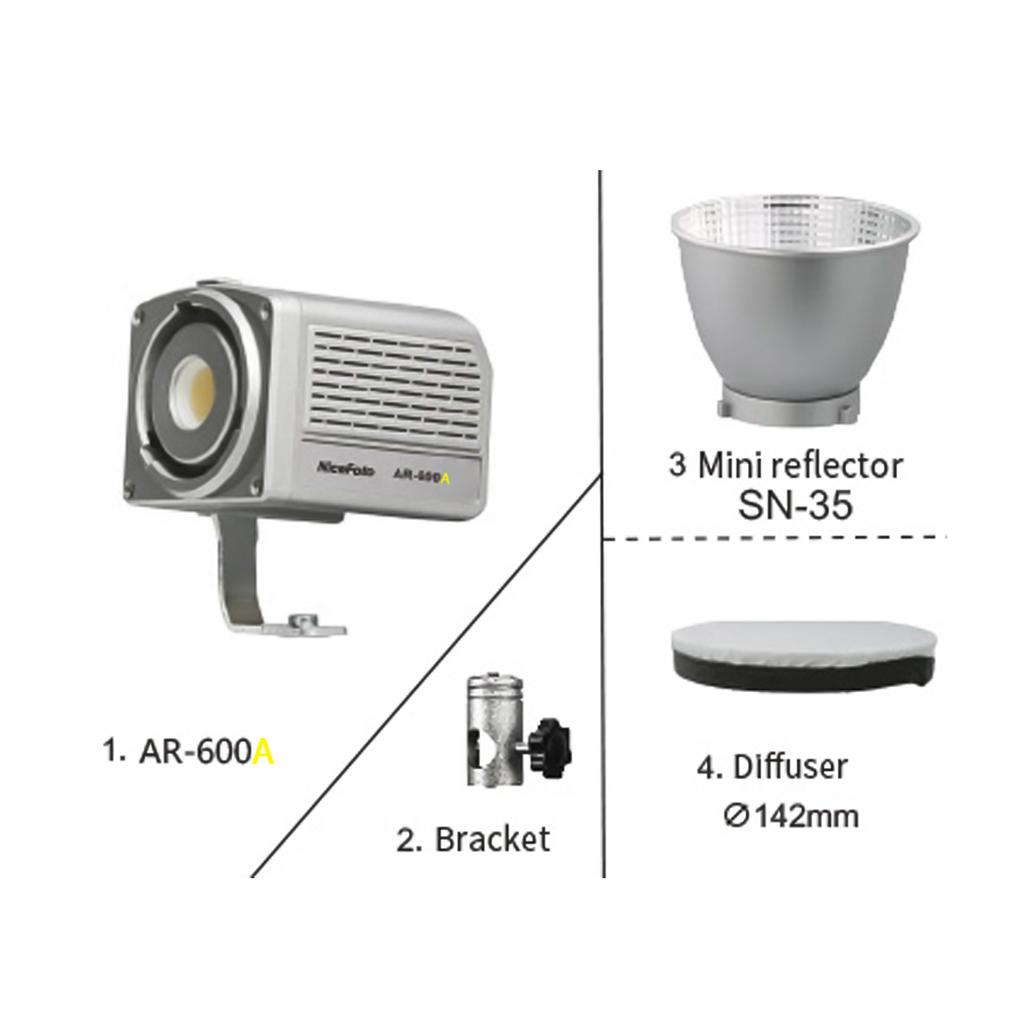 NiceFoto AR-600A Двухцветный портативный светодиодный видеосвет 50 Вт заполняющий свет для фотосъемки 2700K-6500K COB