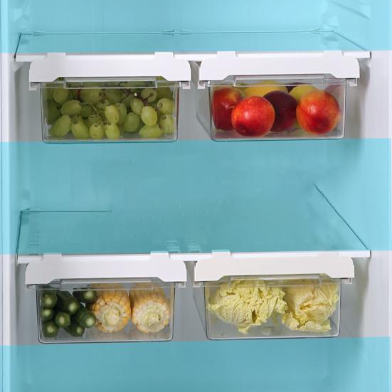 Выдвижной ящик для холодильника, органайзер, ящик для хранения, большая вместимость, простая установка, прозрачный холодильник