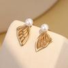 High-end Earrings Niche Design Butterfly Wing Pearl Earrings Temperament