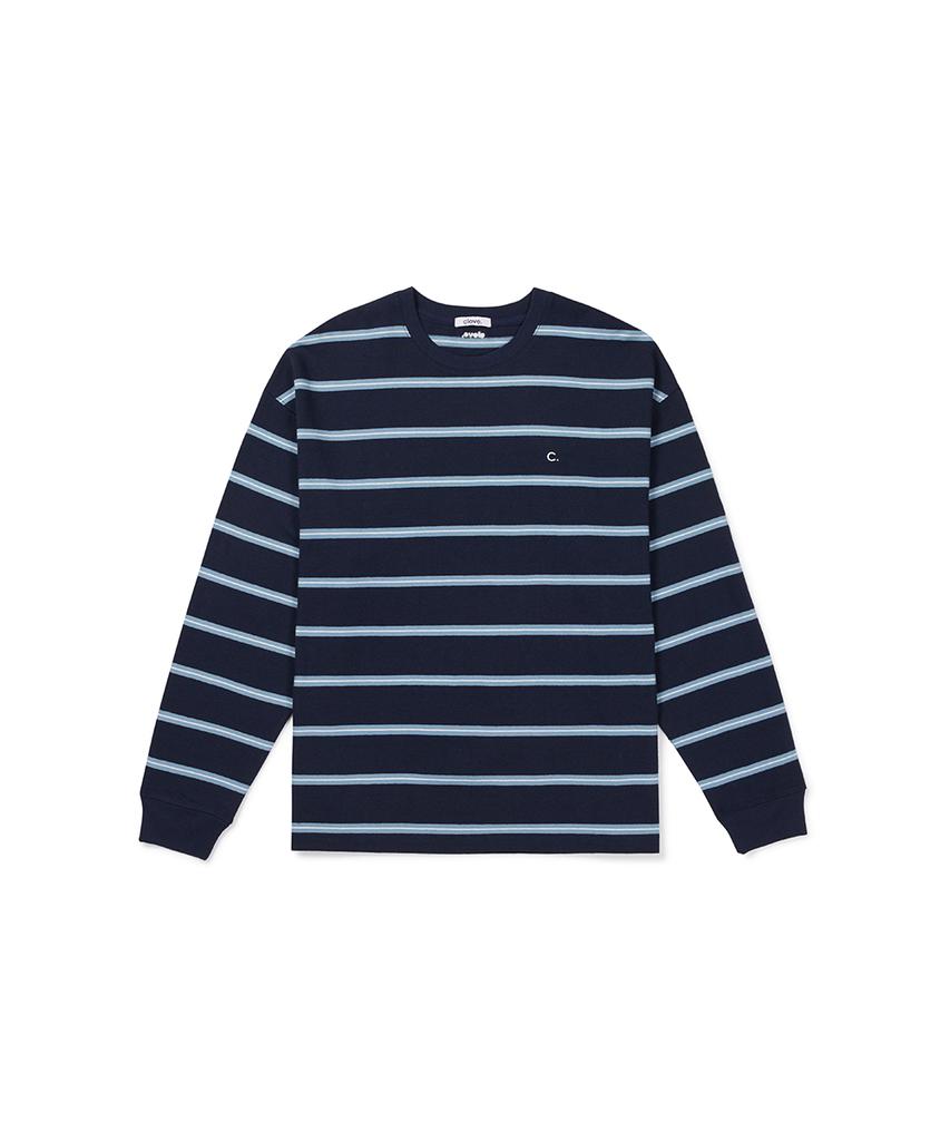 CLOVE [26Fw CLOVE] Полосатая футболка с длинным рукавом_Мужская (военно-морской флот)