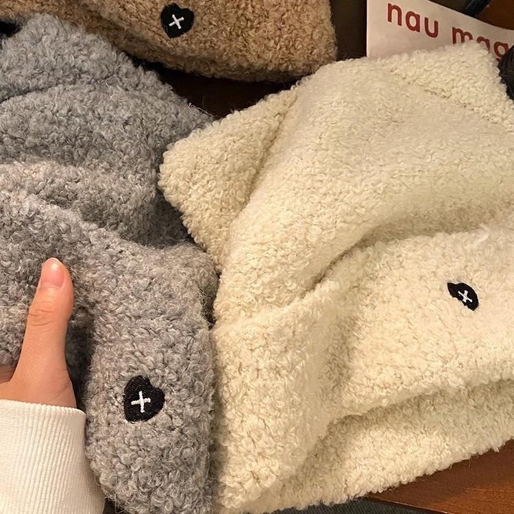 Шапки для женщин Вязаная милая шапка с кошачьими ушками Вязаная шерстяная шапка с вышивкой Love Зимняя теплая шапка для защиты ушей от холода