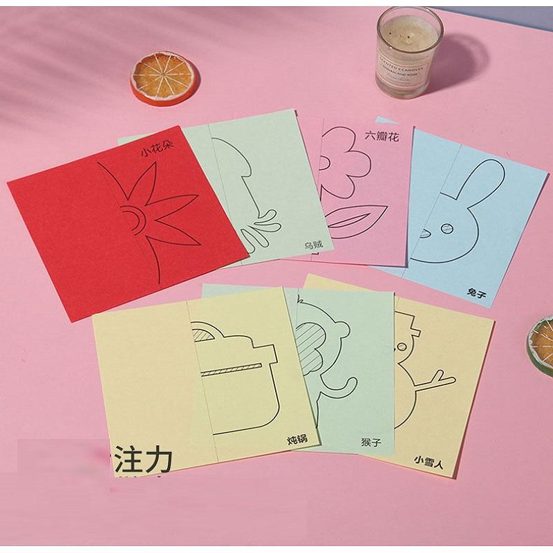 96 шт. Детский DIY Цветная резка бумаги Складывание Детское творчество с пластиковыми безопасными ножницами Тренировка концентрации Развивающие игрушки