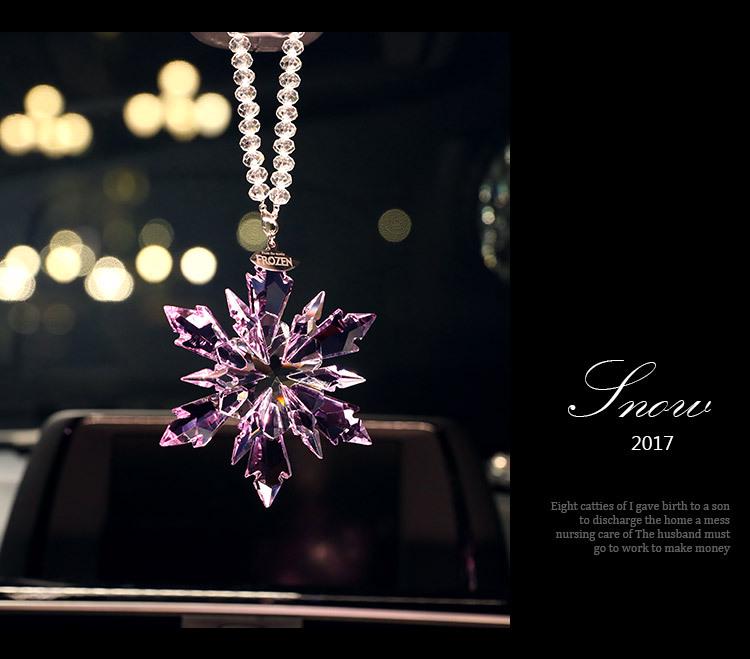 Goddess Style Crystal Snowflake Car Mirror Pendant - High-End Interior Ornament