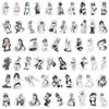 55 Sexy Anime Girl Stickers for DIY - Black and White Water Cup & Phone Decor
