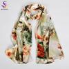 [Bysifa] Шелковый Шарф Платок Femmes Foulard Новый Дизайн с Магнолиями Женские Двусторонние Длинные Шарфы с Принтом Бежево-Розовые Хиджабы 160*70 см