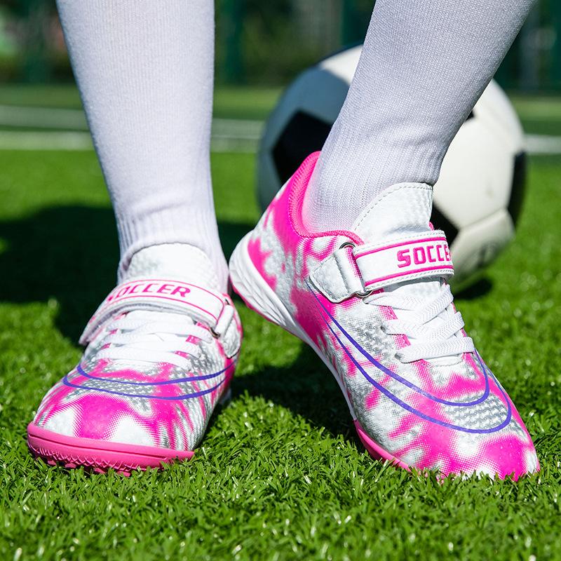 Broken Nail Football Shoes for Men and Women, Low-top Anti-collision Broken Nail Velcro Lace-free Grass Training Shoes