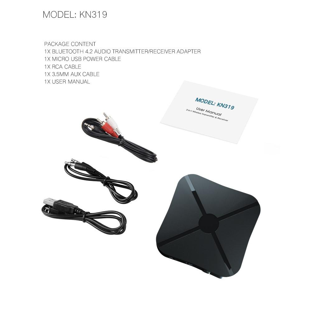 Адаптер приемника аудиопередатчика Bluetooth 2 в 1 с кабелем Aux 3,5 мм и RCA, портативный беспроводной портативный компьютер с низкой задержкой для автомобильного ТВ, стереосистема HiFi