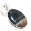 Natural Banded Agate Gemstone 925 Sterling Silver Jewelry Pendant 2.09" S8R75