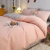Однотонный комплект пододеяльника 4 предмета (Пододеяльник Простыня Наволочки) Дышащая микрофибра для декора спальни