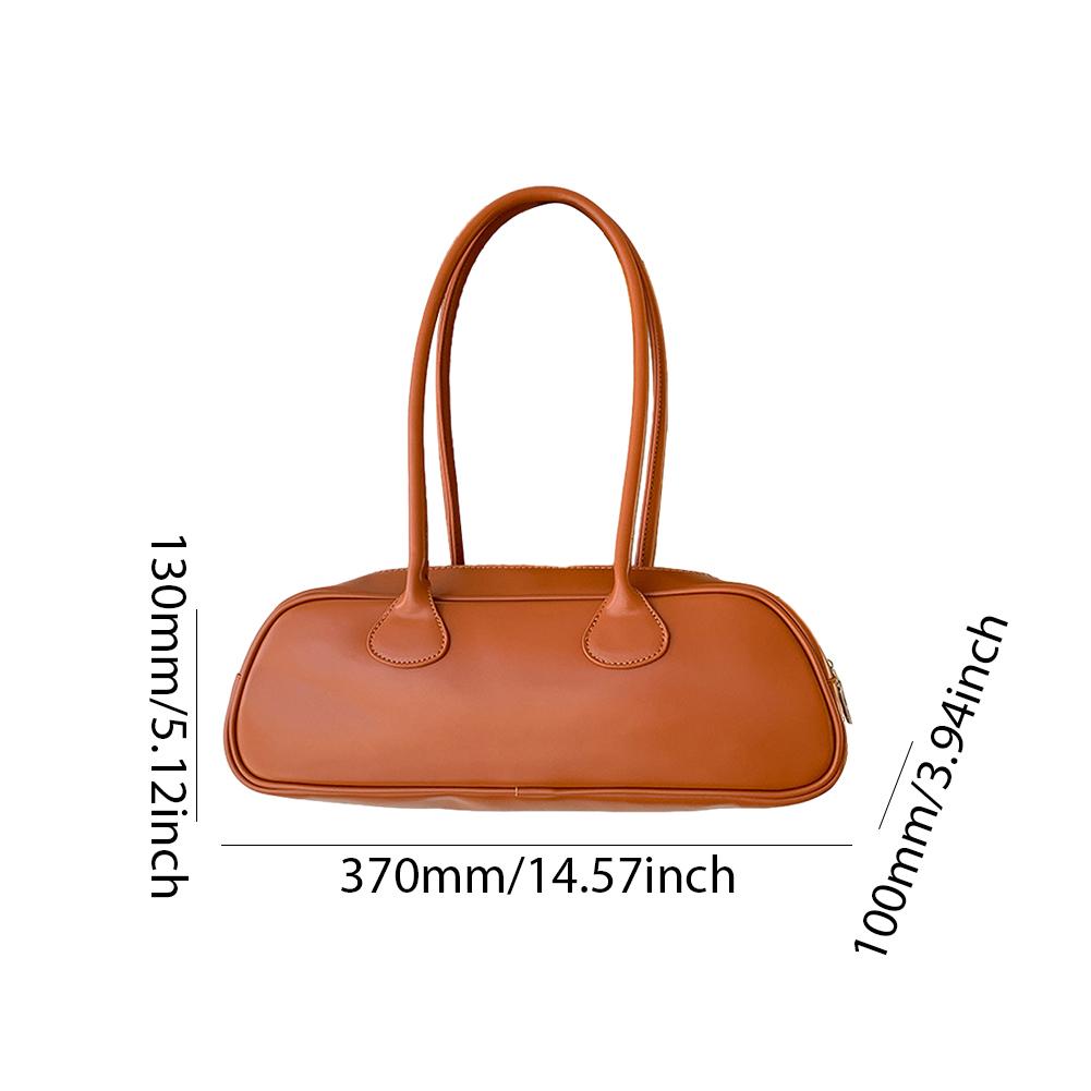 Женская модная сумка через плечо большой вместимости из искусственной кожи винтажная сумка под мышкой однотонная универсальная сумка-боулинг для поездок на работу