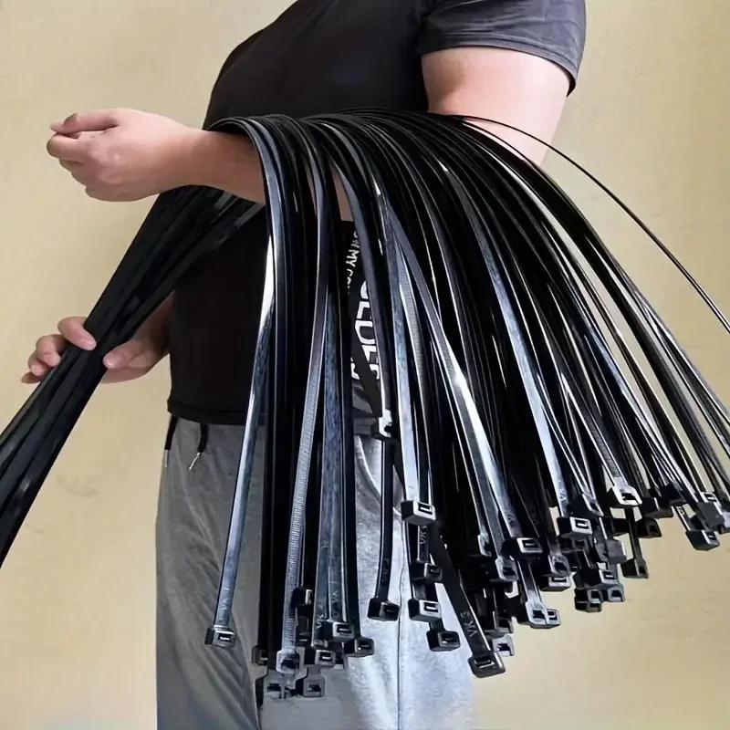 100/1000Pcs Wholesale Plastic Nylon Cable Ties Self-locking Cord Straps Adjustable Cable Fastening Loop Home Office Wire Zip Tie