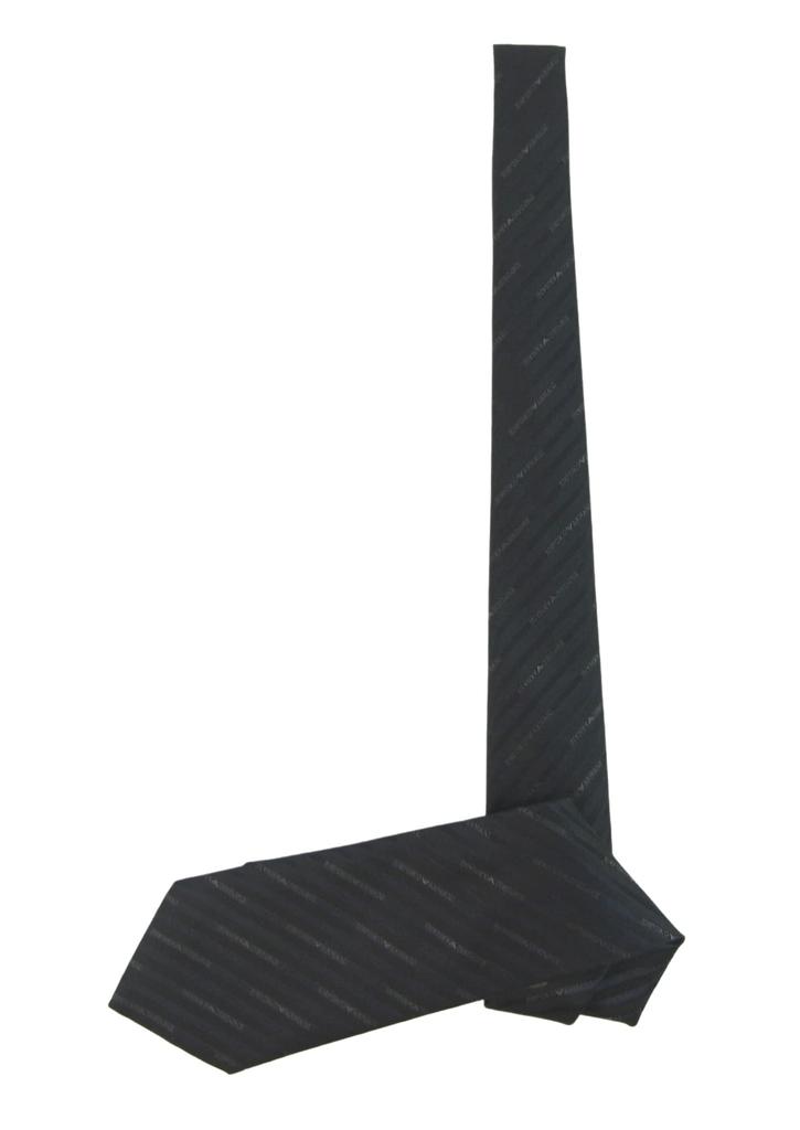 Галстук шелковый морской синий полосатый логотип EMPORIO [Emporio Armani] AN-872 [Товар]