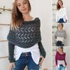 Knitted Cable Wrap Scarf with Sleeves Soft Bohemian Style Shawl Scarf Hollow Crochet Pattern Cross Wrap Scarf Sweater Wrap