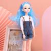 Голова куклы BJD 1/6 с золотисто-коричневыми черными волосами для 30см куклы, шарнирная, 3D глаза, красная европейская, DIY головной убор для аксессуаров антикварной куклы
