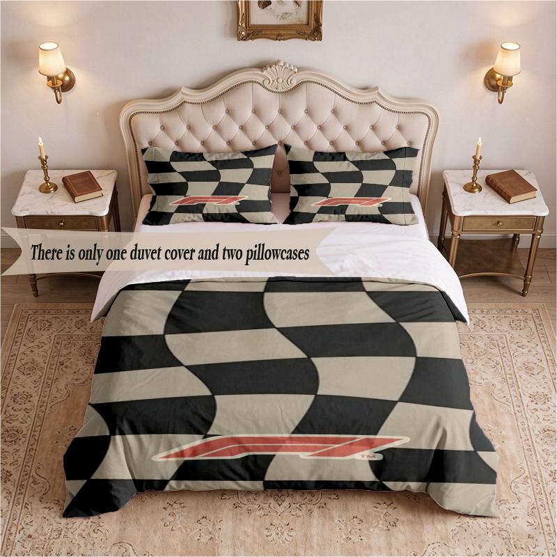 Formula 1 (1) Bedding Set 3 Pieces Includes 1 Duvet Cover And 2 Pillowcases Soft Bed Decor Gift
