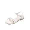 Celebrity style silver high-heeled sandals women's 2025 new rhinestones with high heels, summer wear open-toed Roman shoes