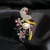 Элегантная цветная брошь-попугай - Аксессуар в китайском стиле для ципао с жемчугом для женщин