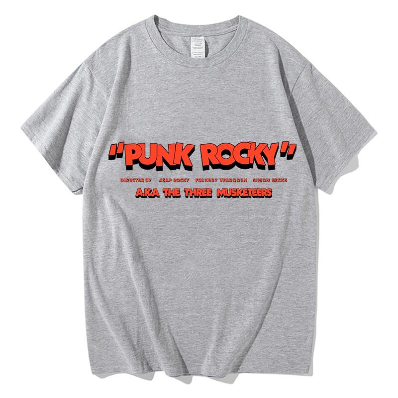 Футболка с принтом AAP Rocky Punk Rocky Модная Повседневная Футболка С Коротким Рукавом Хлопок Свободная Женская Футболка Винтажная Унисекс Футболка Стритвир