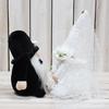 2Pcs/Set Bride Groom Doll Lace Bendable Flower Arm Cloth Nose Design Ornament Wedding Gnome