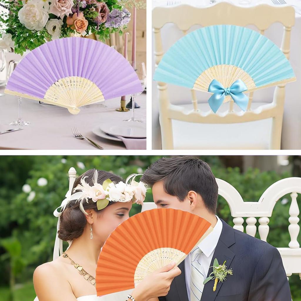 Складной Однотонный Бамбуковый Набор Идеально Подходит для DIY Ручной Бумажный Летний Японская Одежда Жара Складной Ручной Настенный Подвесной и Фото Реквизит [Morices] Веера,