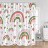 Cute Rainbow Heart Pattern Shower Curtain Children's Simple Modern Bathtub Decorative Polyester Bathroom Shower Curtain