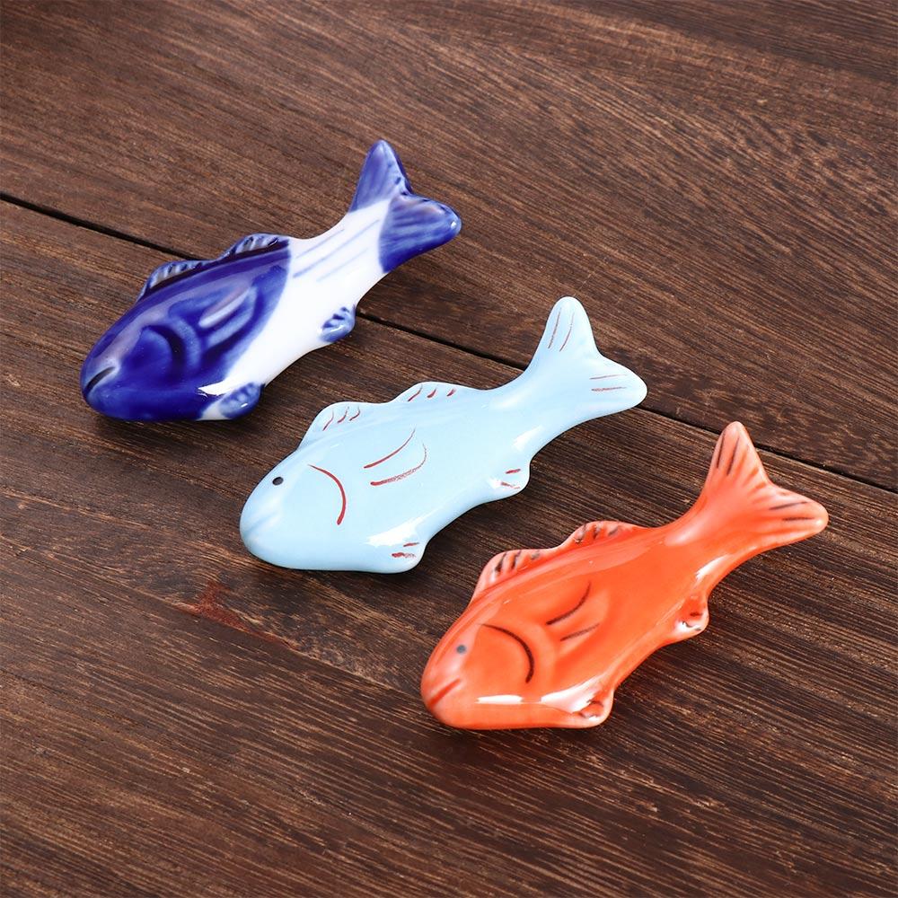 Fork Fish Shaped Cute Ceramic Chopstick Rest Chopsticks Holder Dinnerware Stand Tableware Rack