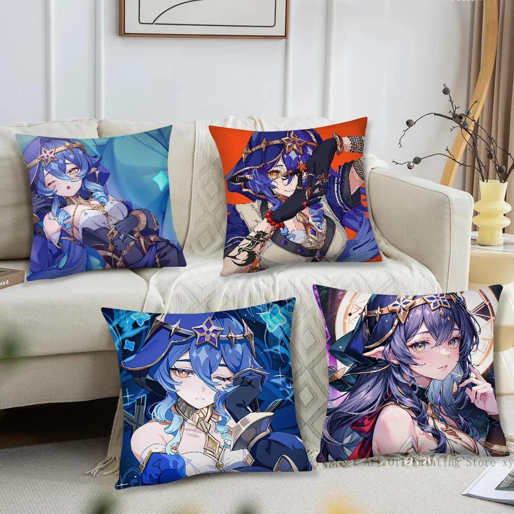 Лейла Аниме Игра Genshin Impact Наволочка Квадратная Подушка Спальня Диван Досуг Комфорт Подушка Гостиная Домашнее Украшение 40X40