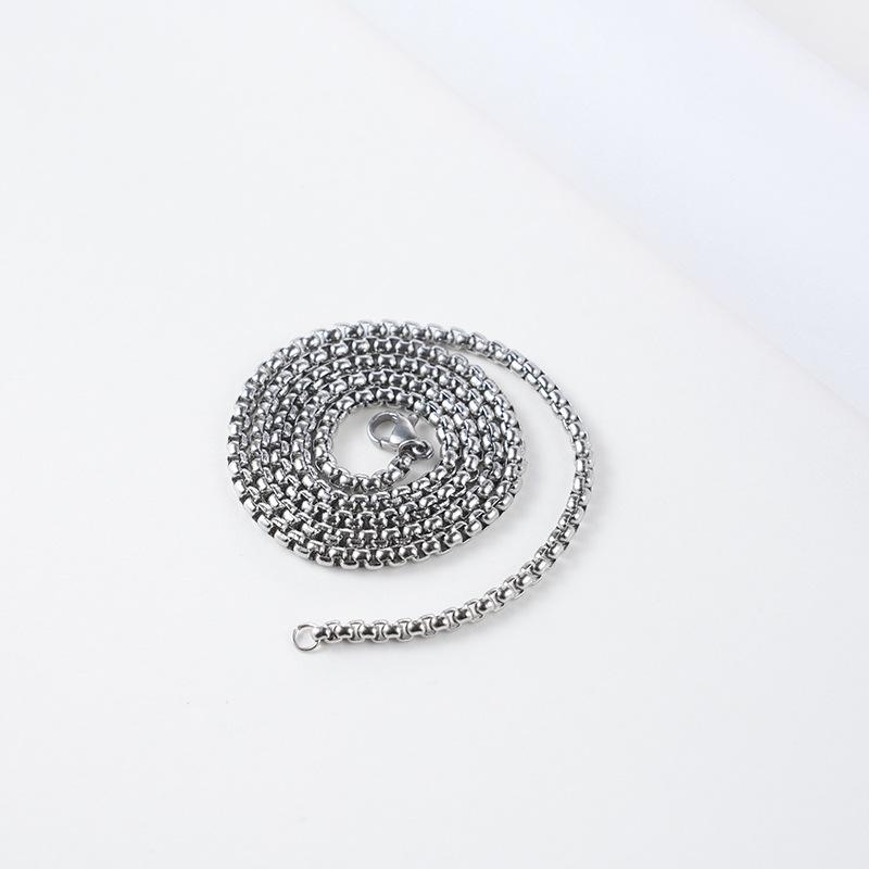 Модное универсальное квадратное жемчужное ожерелье из титановой стали с квадратной цепочкой Hezi из нержавеющей стали с цепочкой Corn для мужчин