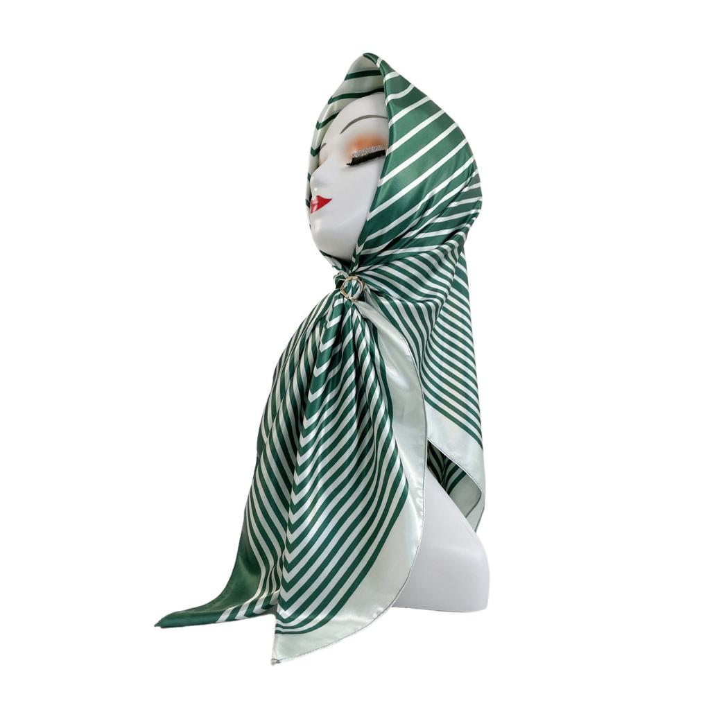 Fashion Ladies Silk Scarf Large Square Scarf 90cm Back Print Turban New Silk Satin Shawl Ladies Scarf