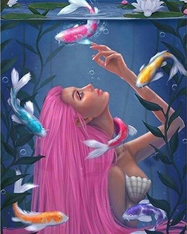 5D DIY алмазная живопись Русалка полная дрель вышивка крестиком Алмазная вышивка феи и животные домашняя картина горный хрусталь подарок ручной работы