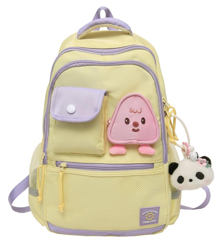 YYBEIQII Large Capacity Cute School Backpack for Middle and High School Korean Lightweight Backpack with Stylish Ribbon and Cute and Suitable for