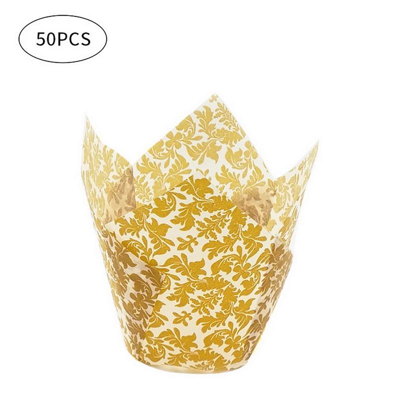 Бумажный формочек для кексов, формочек для выпечки, для свадебных вечеринок, кексов-тюльпанов, бумажных стаканчиков для кексов, маслостойких оберток для тортов
