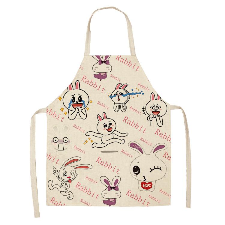 Детские фартуки с принтом кота и животного, женские льняные кухонные фартуки без рукавов, устойчивые к пятнам, инструменты для домашней кулинарии, выпечки, чистящие средства, нагрудник