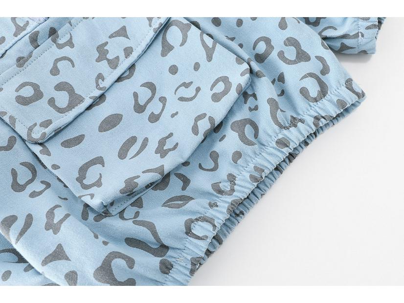 2024 Baby Spring Fashion Leopard Print Two-Piece Set for Toddlers - Stylish Stand-Up Collar for Boys & Girls