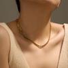 Simple and Fashionable Stainless Steel Collarbone Chain Splicing Plain Chain Light Luxury Niche Gold