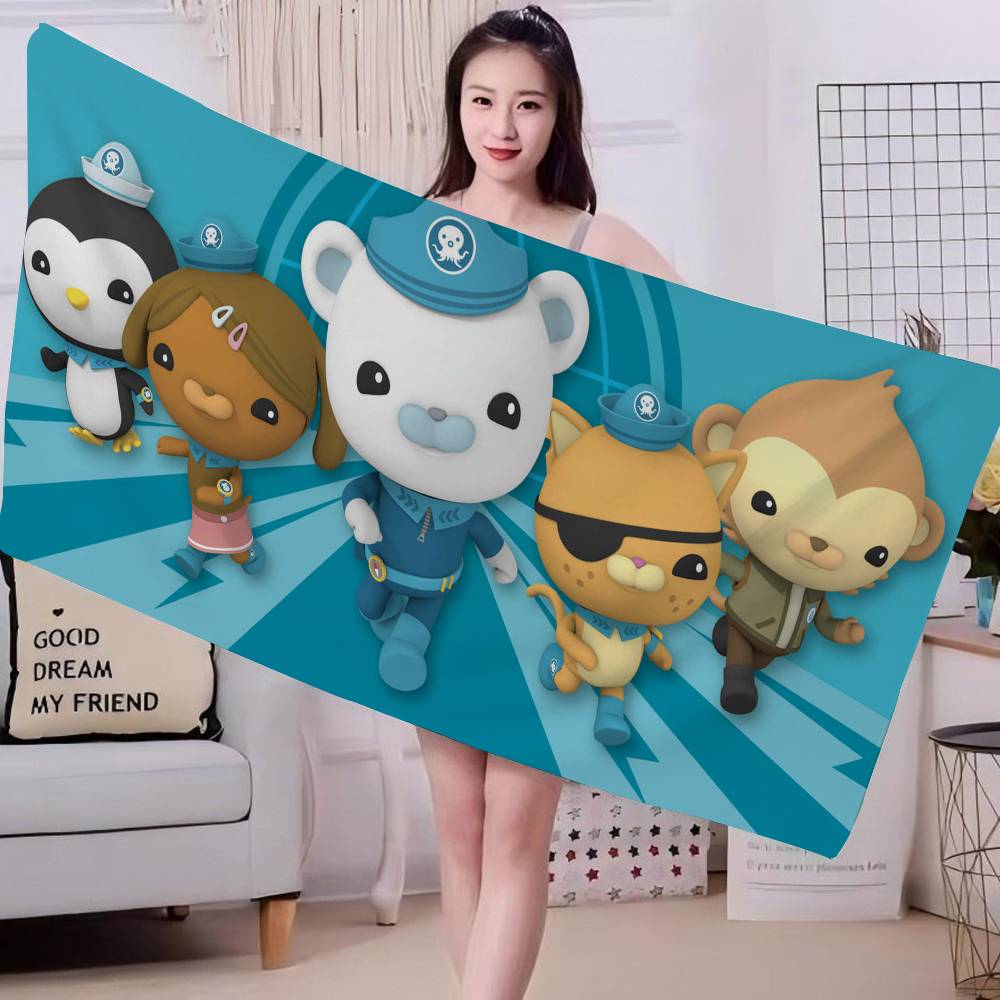 Розовый Мультяшный принт The Octonauts Полотенце для ванны Микрофибра Мягкое Впитывающее Дышащее Для девочки Детей Декоративное Мультяшное Пляжное полотенце