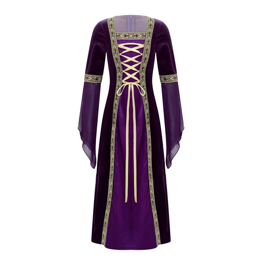 Средневековый костюм принцессы для девочек, вечерние в стиле Ренессанс, винтажное платье макси, бальное платье, наряд на Хэллоуин