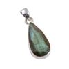 Natural Labradorite Gemstone 925 Solid Sterling Silver Gift Pendant 1.25" E3o06