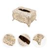 Embossed Paper Box Unique Tissue Holder Towel Dispenser Napkin Retro Decor Acrylic Container Desktop Decoration Travel Gold