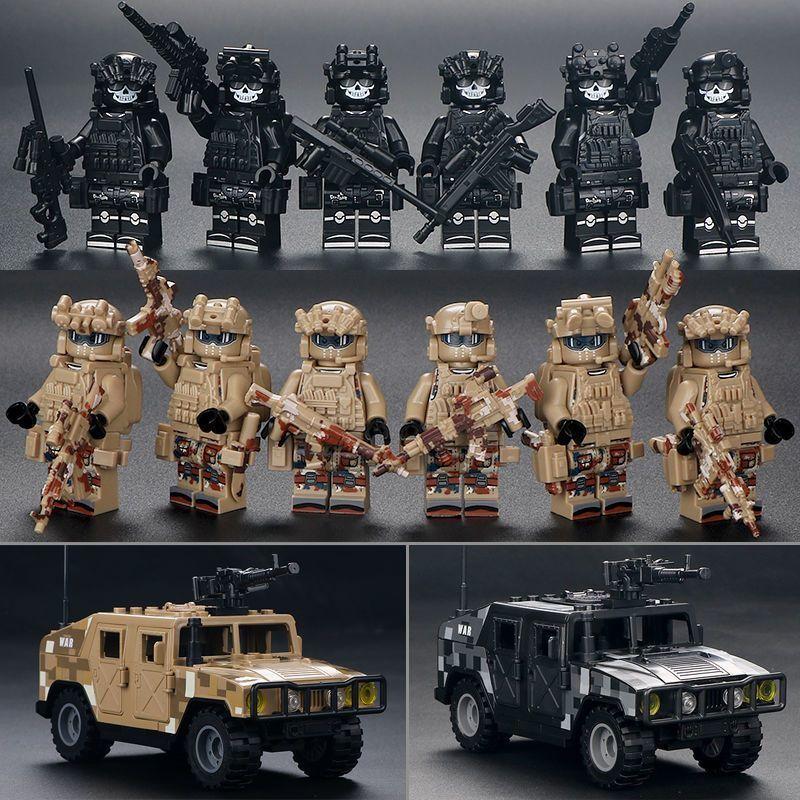 Compatible with Ghost SWAT Miniature Police Military Special Forces Boy Assembled Building Block Small