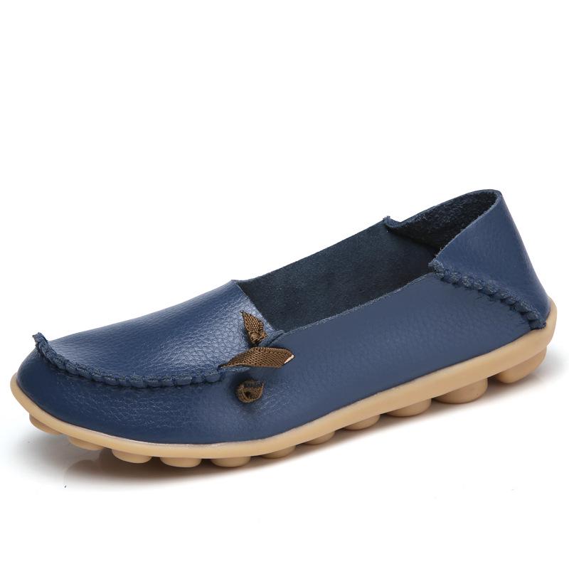 Женские туфли на плоской подошве весна-лето Новые женские лоферы с круглым носком Балетки Женская повседневная обувь Женские мокасины без застежек Zapatos Mujer Размер 44