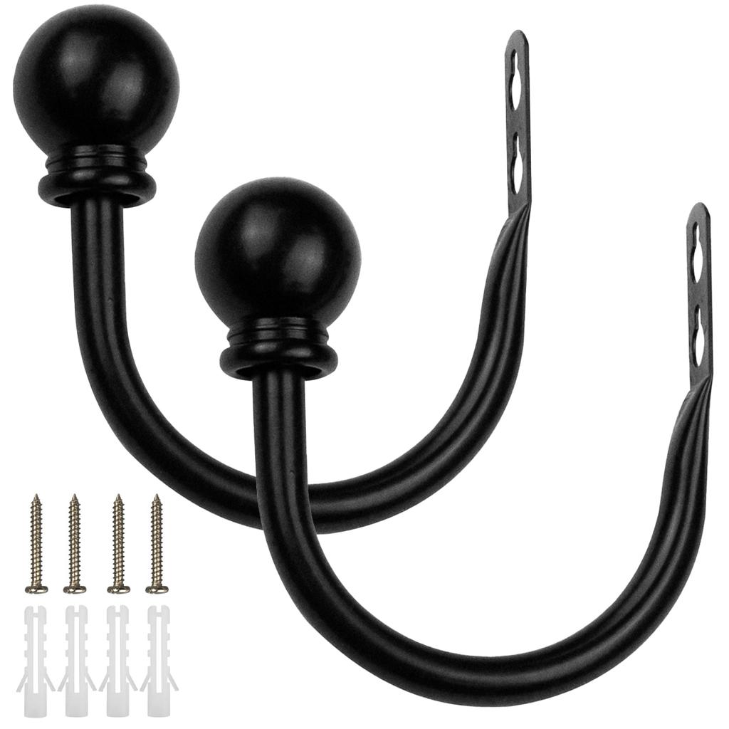 2Pcs Curtain Holdbacks Curtain Hooks Wall Mounted Curtain Tieback Multifunctional Durable Holder Home Decor Curtain Accessories