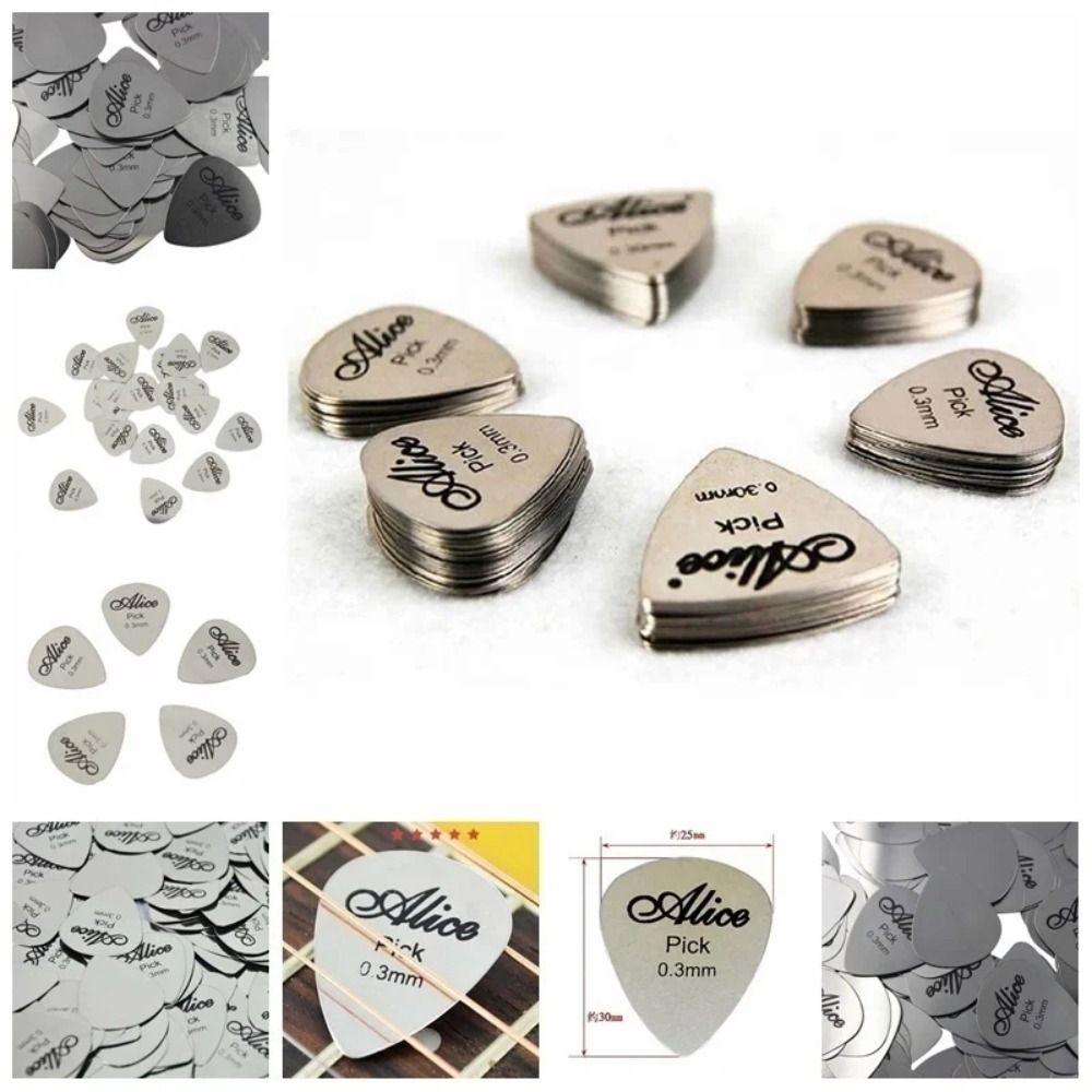 1/5Pcs Electric Guitar Bass Metal Guitar Pick Replacement Plectrum Ukulele Picks