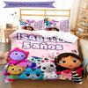 3pcs Gabby's Dollhouse pattern bedding set duvet cover set includes duvet cover &pillowcases, perfect all season bedroom decoration & gift