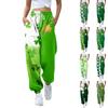 Women's Fashion St. Patrick's Day Loose Drawstring Waist Solid Color Casual Sweatpants Pants