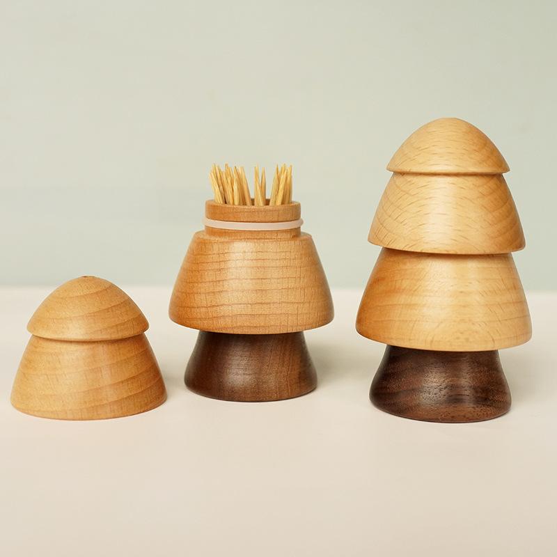 Solid Wood Tree Toothpick Holder Nordic Style Creative Decorative Storage Container for Kitchen Dining Table Home Office