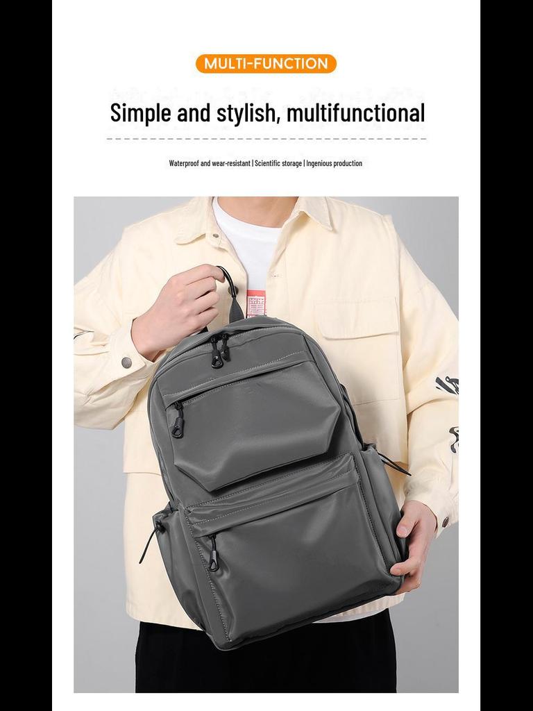 Men's Korean Style Double Back Laptop Backpack - Trendy Student Travel Bag