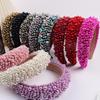 European & American Luxury Pearl Sponge Headband: Women's Wide, High-Profile Hairstyle Accessory