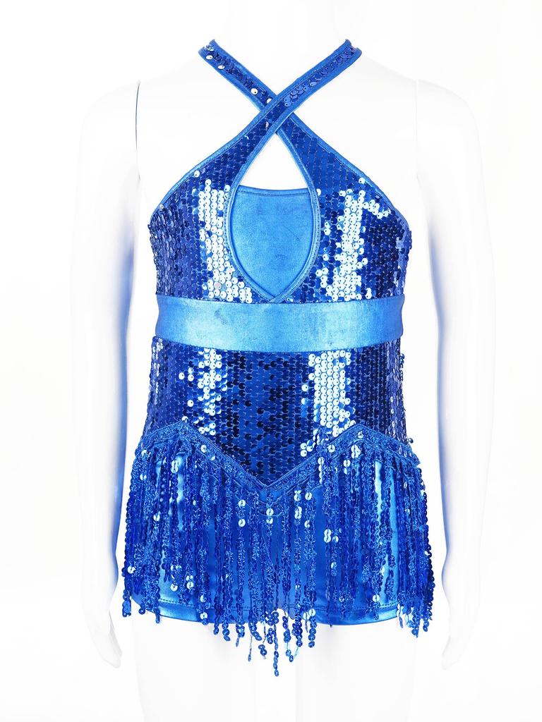 Детское боди для латинских танцев Ча-Ча с бахромой, купальник с блестками и кисточками, костюм для выступлений, одежда для танго, джаза, танцев